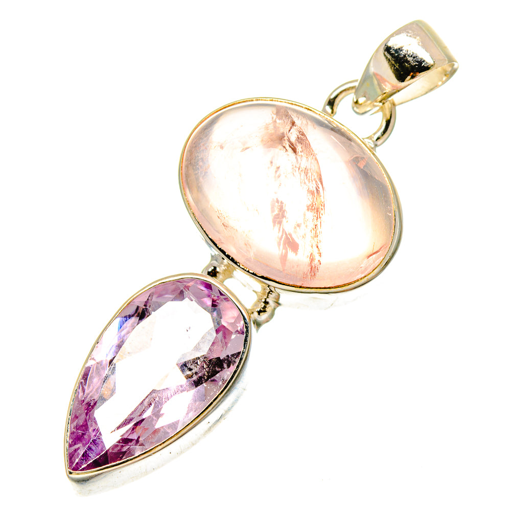 Rose Quartz Pendants handcrafted by Ana Silver Co - PD16865