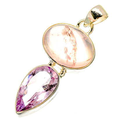 Rose Quartz Pendants handcrafted by Ana Silver Co - PD16865