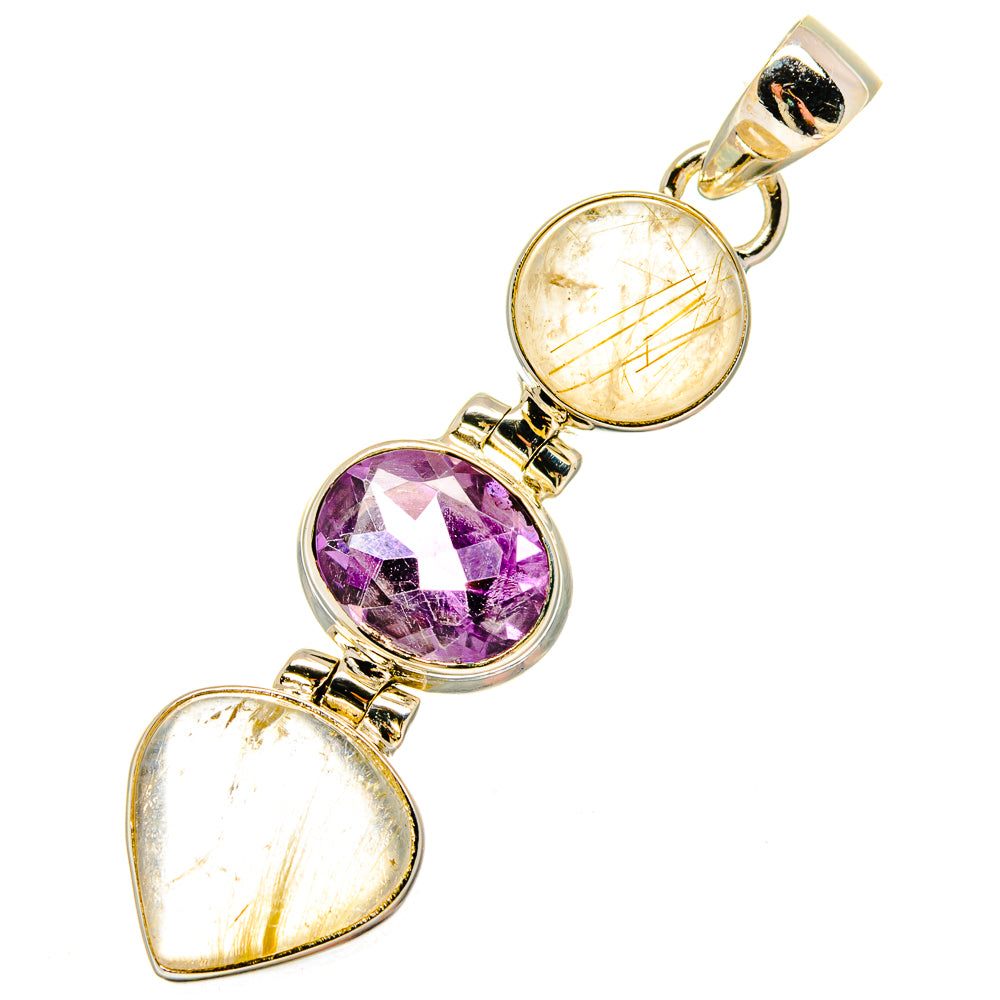 Rutilated Quartz Pendants handcrafted by Ana Silver Co - PD16879