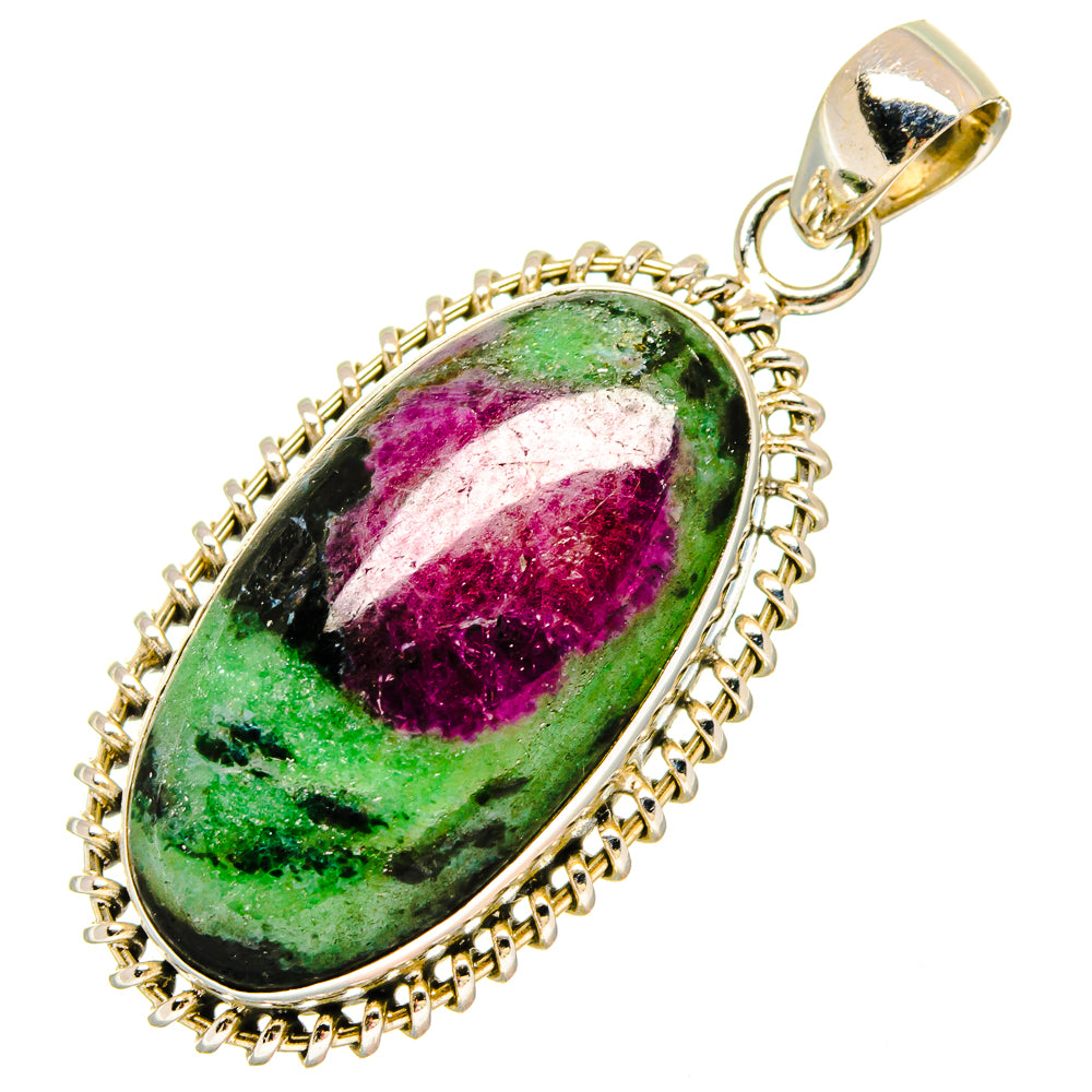 Ruby Zoisite Pendants handcrafted by Ana Silver Co - PD16915