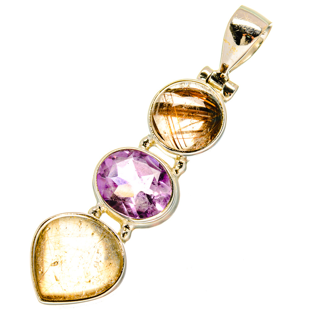 Rutilated Quartz Pendants handcrafted by Ana Silver Co - PD16942
