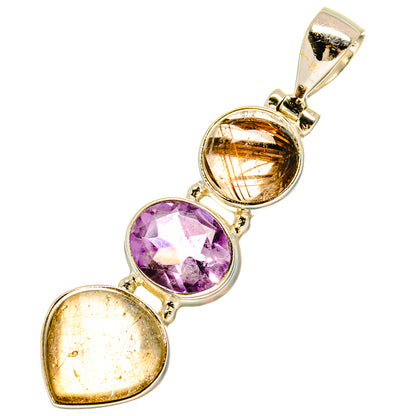 Rutilated Quartz Pendants handcrafted by Ana Silver Co - PD16942