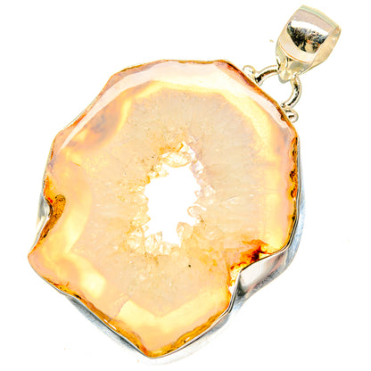 White Geode Slice Pendants handcrafted by Ana Silver Co - PD16946