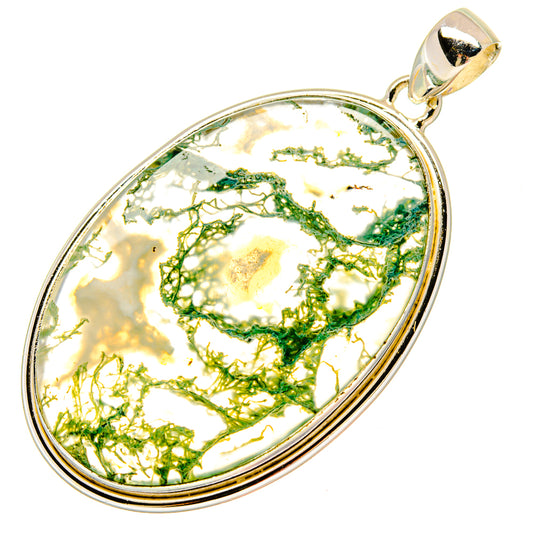 Green Moss Agate Pendants handcrafted by Ana Silver Co - PD16978