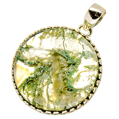 Green Moss Agate Pendants handcrafted by Ana Silver Co - PD16996