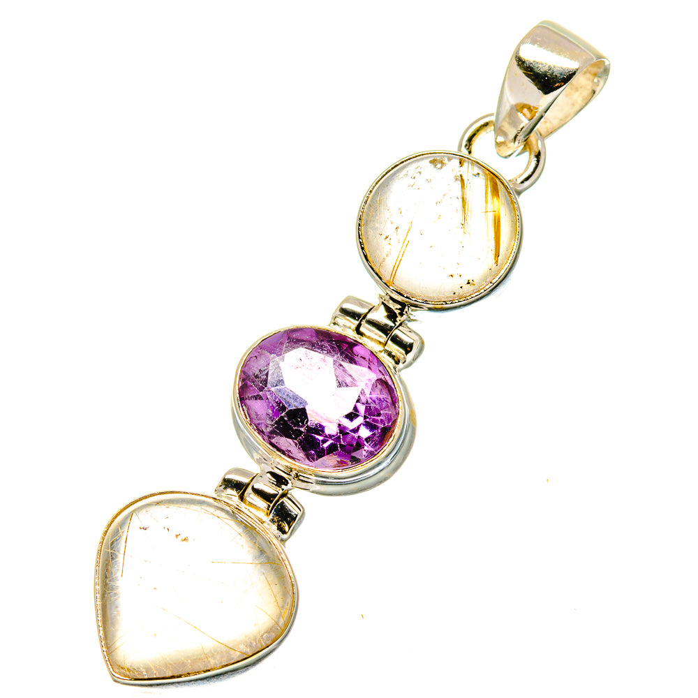 Rutilated Quartz Pendants handcrafted by Ana Silver Co - PD17010