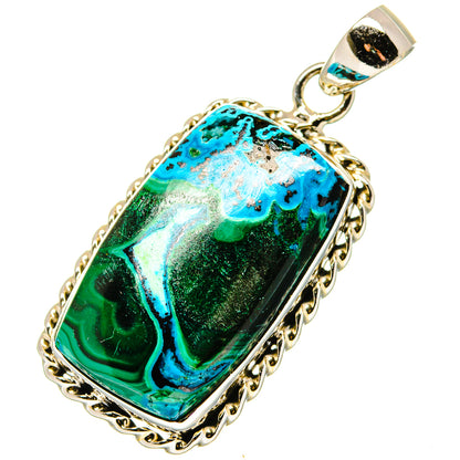 Malachite In Chrysocolla Pendants handcrafted by Ana Silver Co - PD17014