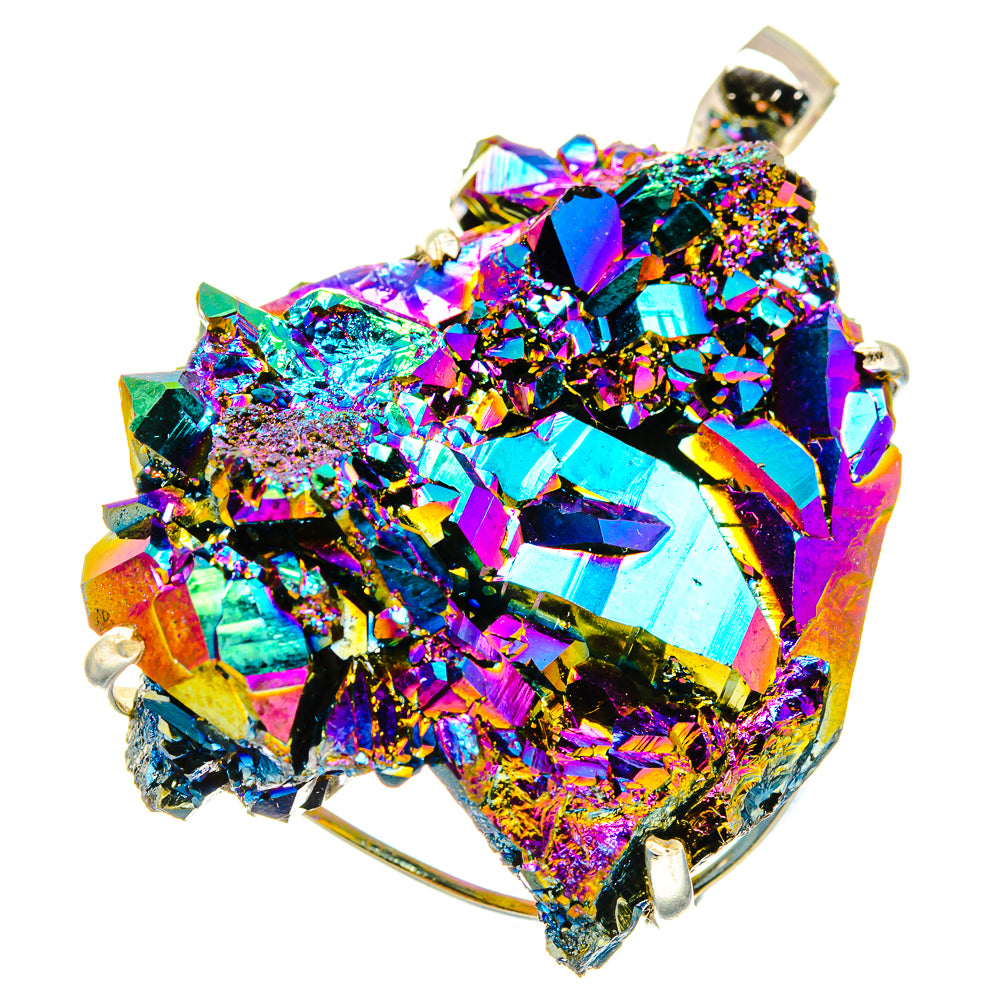 Titanium Sunshine Druzy Pendants handcrafted by Ana Silver Co - PD17018