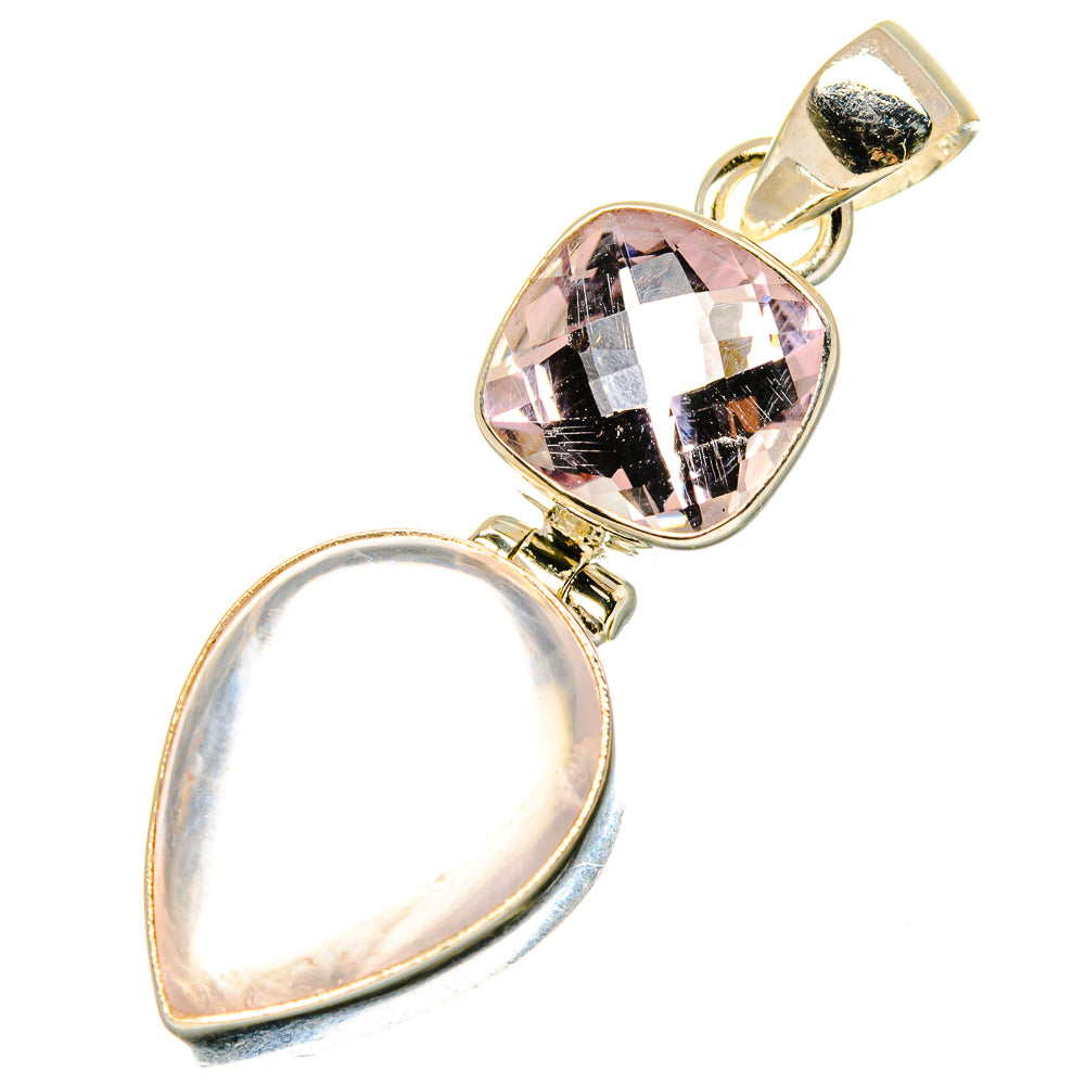 Rose Quartz Pendants handcrafted by Ana Silver Co - PD17037