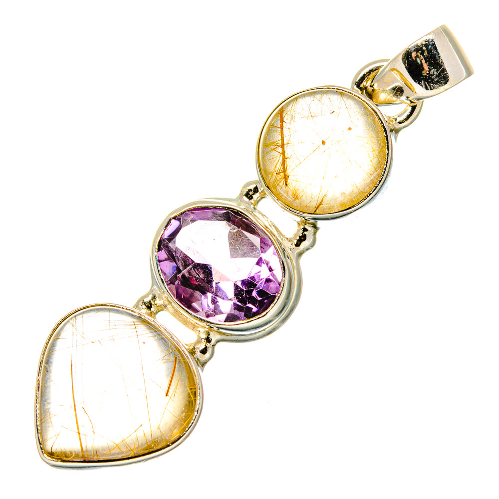 Rutilated Quartz Pendants handcrafted by Ana Silver Co - PD17048