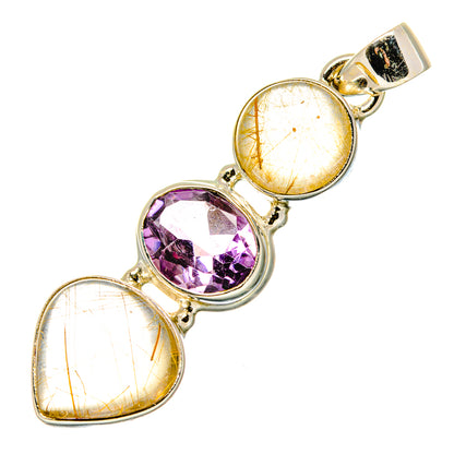 Rutilated Quartz Pendants handcrafted by Ana Silver Co - PD17048