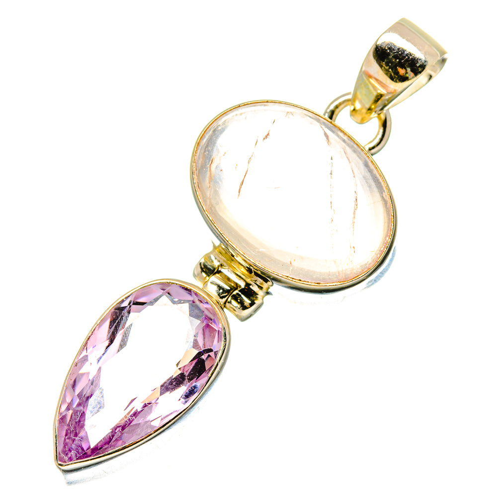 Rose Quartz Pendants handcrafted by Ana Silver Co - PD17073