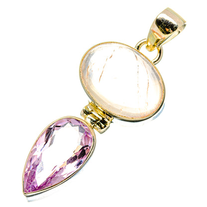 Rose Quartz Pendants handcrafted by Ana Silver Co - PD17073
