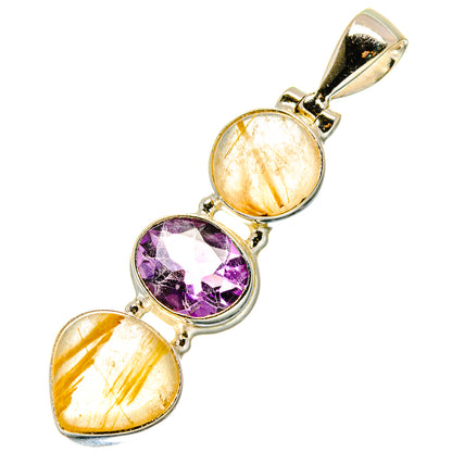 Rutilated Quartz Pendants handcrafted by Ana Silver Co - PD17081