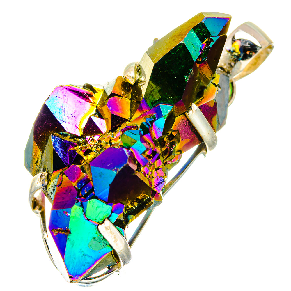 Titanium Sunshine Druzy Pendants handcrafted by Ana Silver Co - PD17083