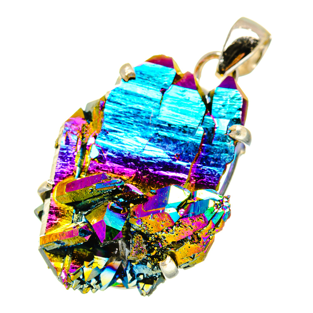 Titanium Sunshine Druzy Pendants handcrafted by Ana Silver Co - PD17088