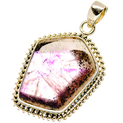 925 sterling silver pendant with oval purple crystal cabochon and rope-edge frame