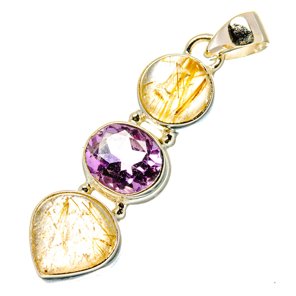 Rutilated Quartz Pendants handcrafted by Ana Silver Co - PD17108