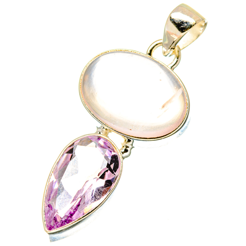Rose Quartz Pendants handcrafted by Ana Silver Co - PD17126