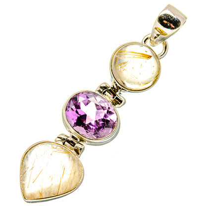 Rutilated Quartz Pendants handcrafted by Ana Silver Co - PD17160