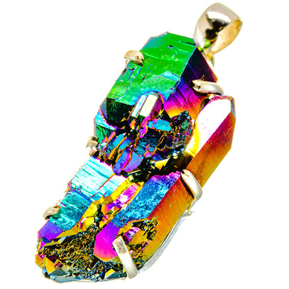 Titanium Sunshine Druzy Pendants handcrafted by Ana Silver Co - PD17167