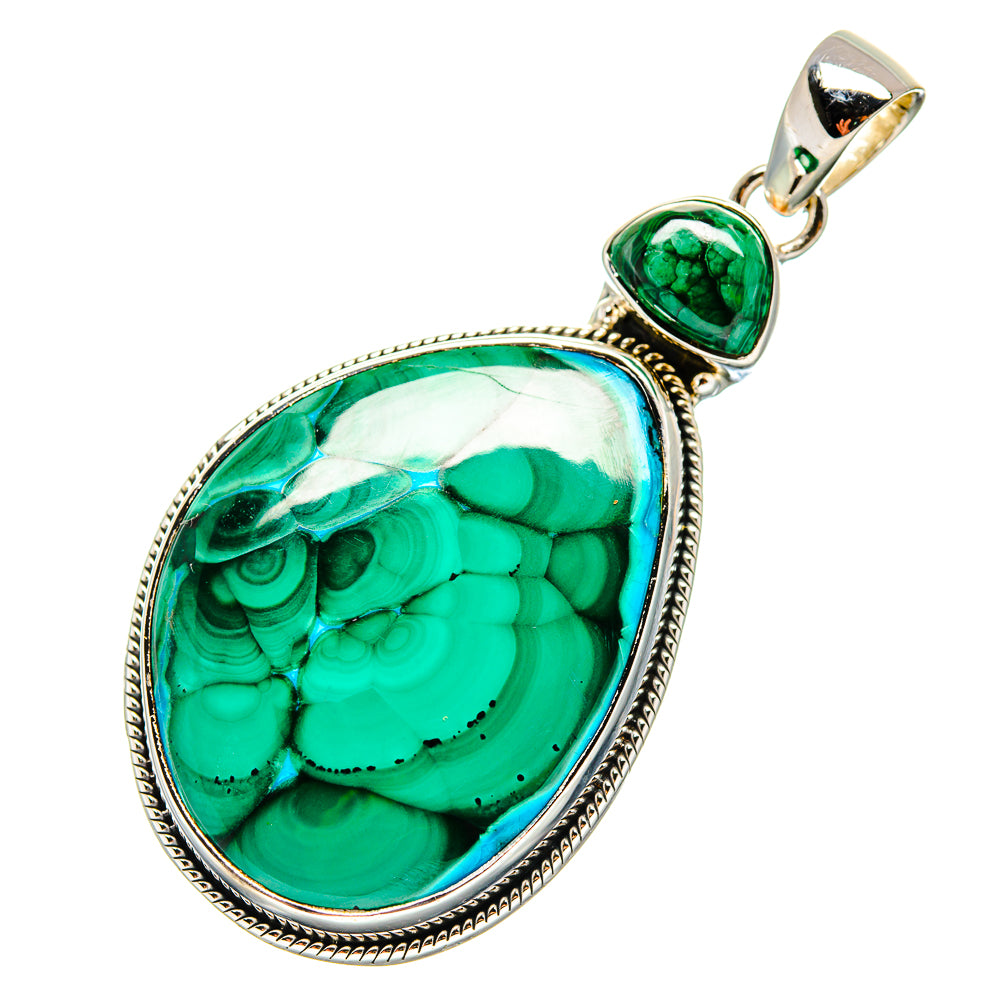 Malachite In Chrysocolla Pendants handcrafted by Ana Silver Co - PD17191