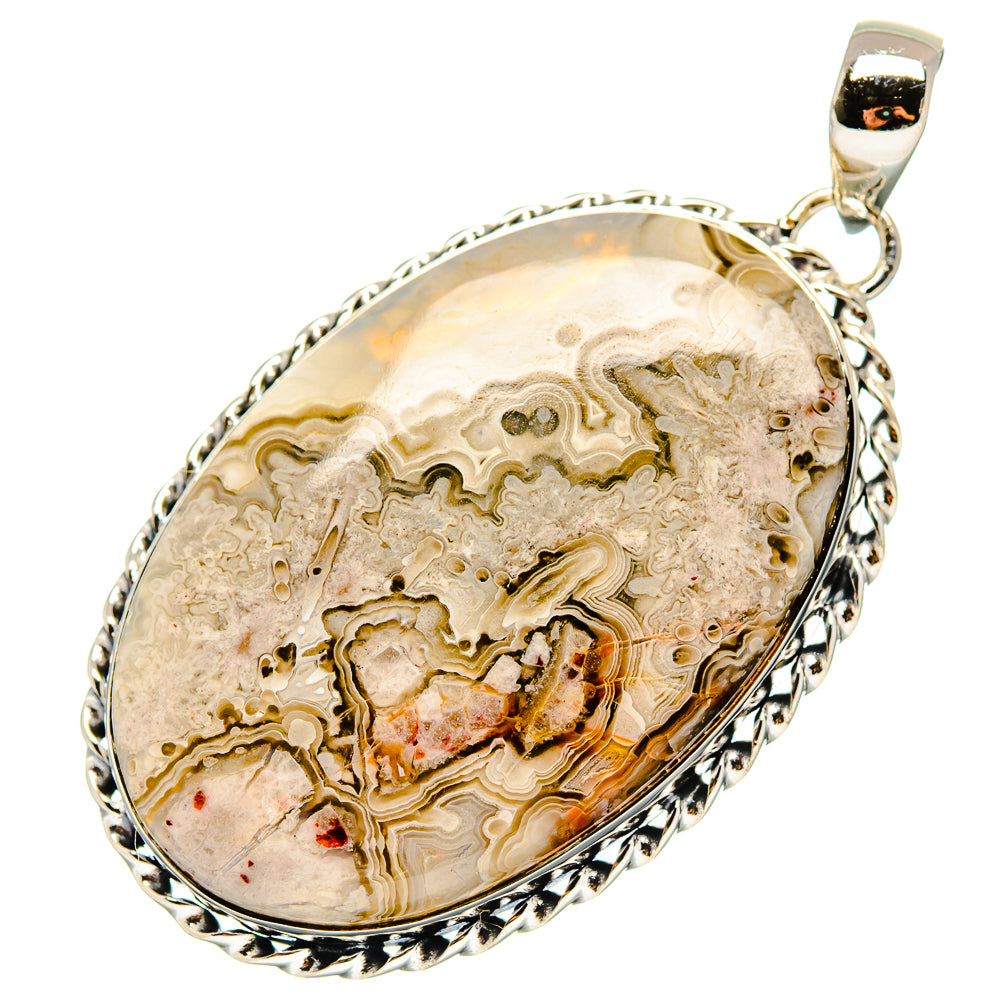 Laguna Lace Agate Pendants handcrafted by Ana Silver Co - PD17203