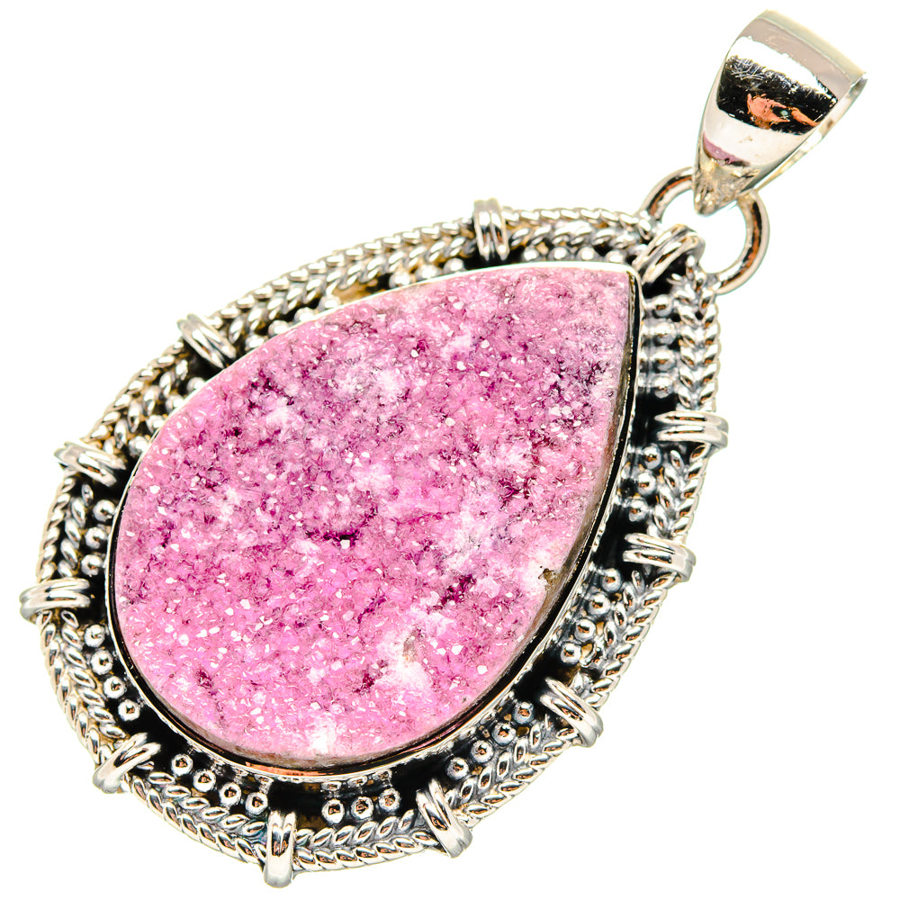 Cobalto Calcite Druzy Pendants handcrafted by Ana Silver Co - PD17214