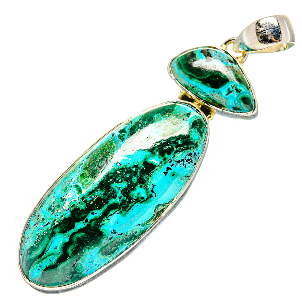 Malachite In Chrysocolla Pendants handcrafted by Ana Silver Co - PD17228