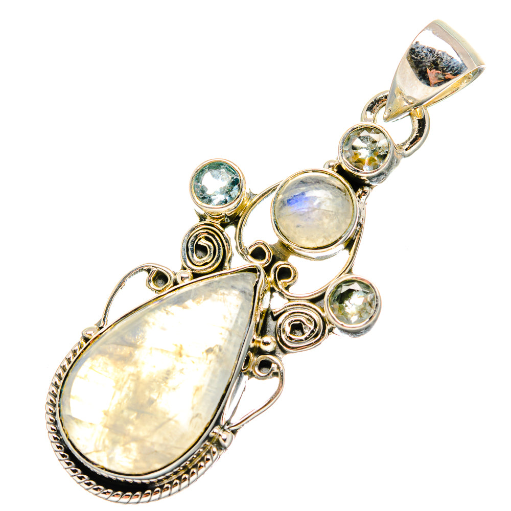 Rainbow Moonstone Pendants handcrafted by Ana Silver Co - PD17234