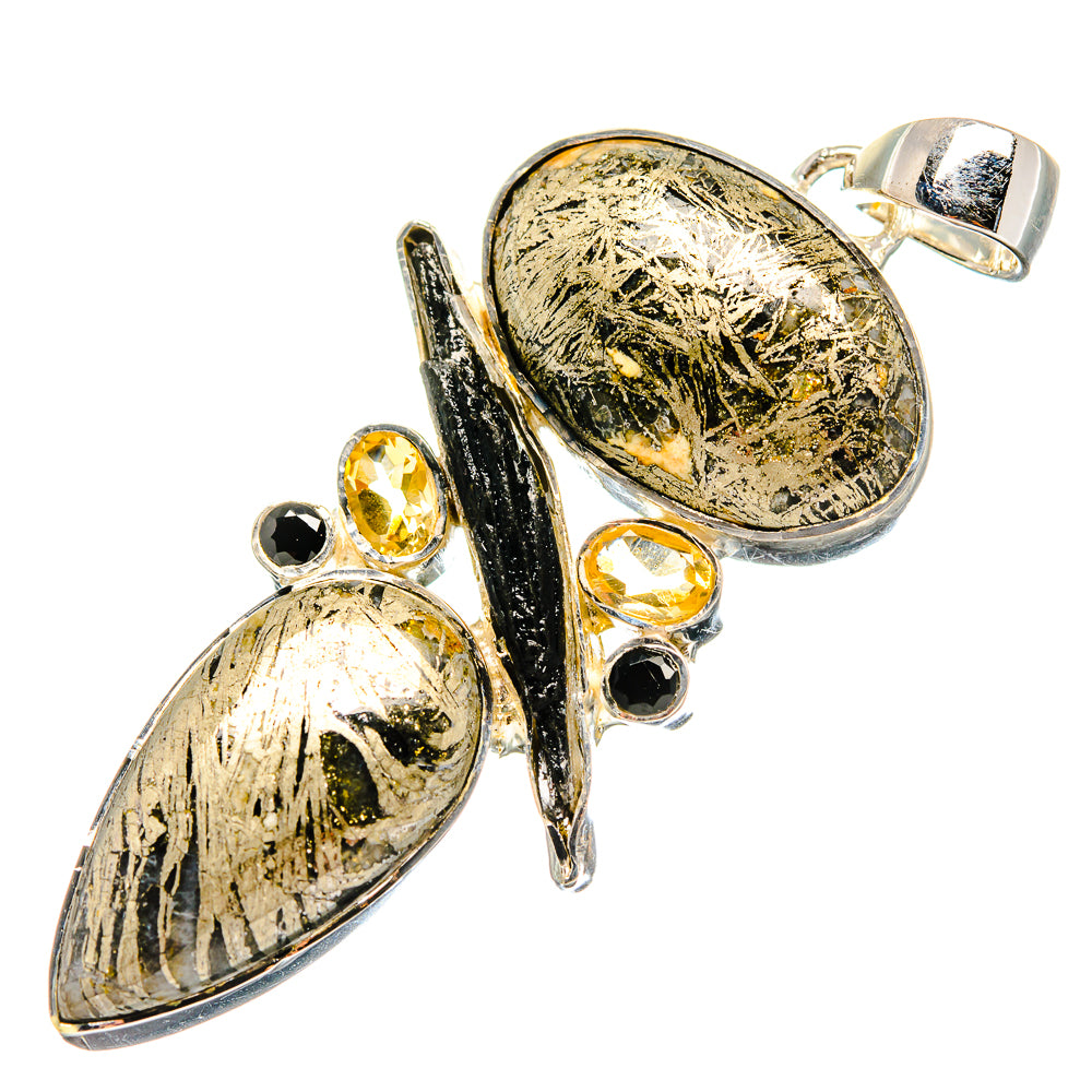 Pyrite Agate Pendants handcrafted by Ana Silver Co - PD17243