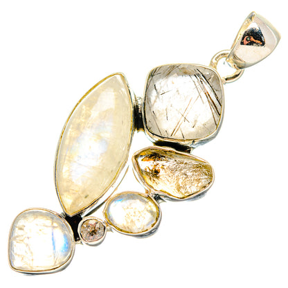 Rainbow Moonstone Pendants handcrafted by Ana Silver Co - PD17258