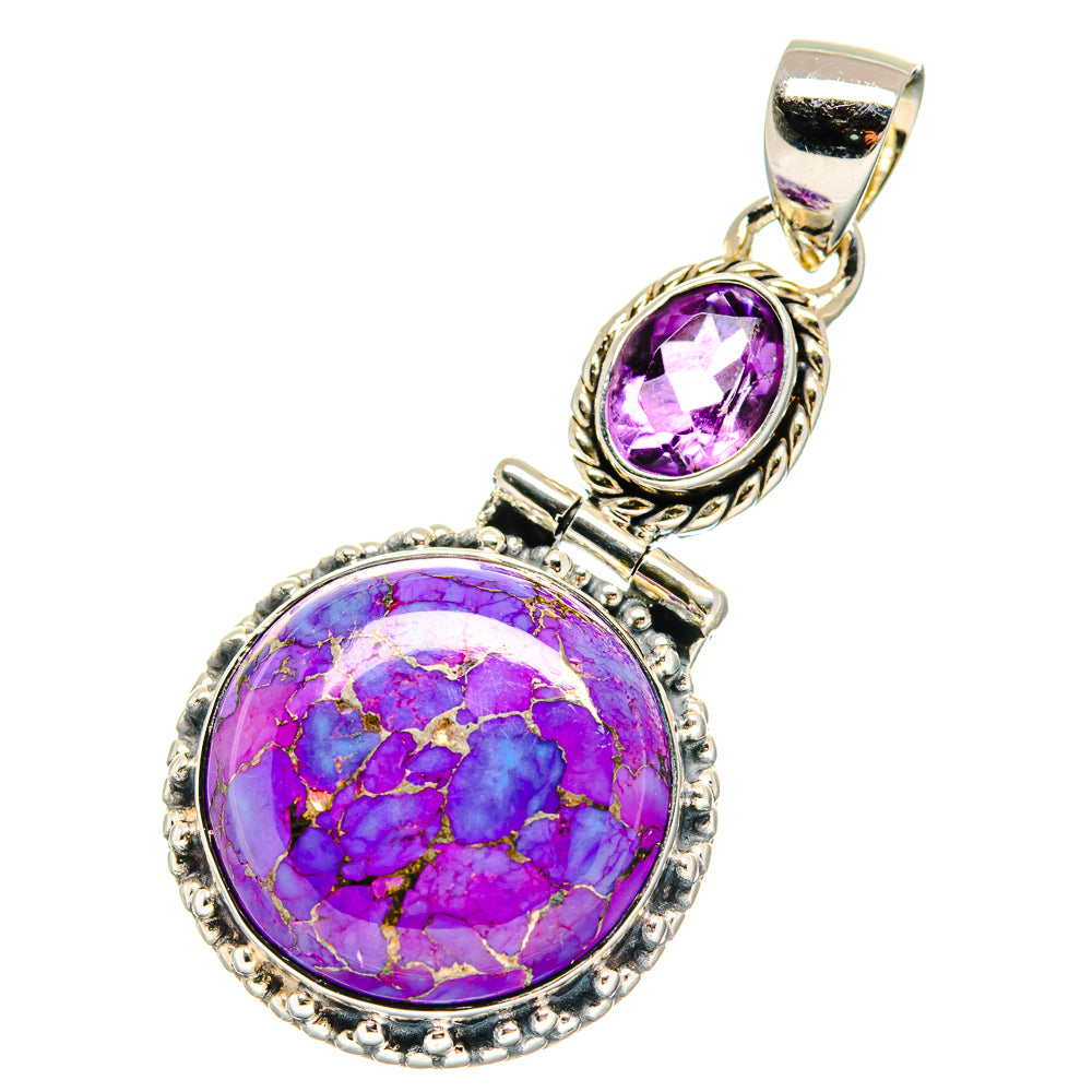 Purple Copper Composite Turquoise Pendants handcrafted by Ana Silver Co - PD17262