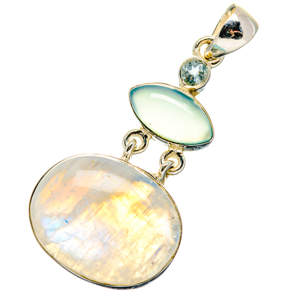 Rainbow Moonstone Pendants handcrafted by Ana Silver Co - PD17284