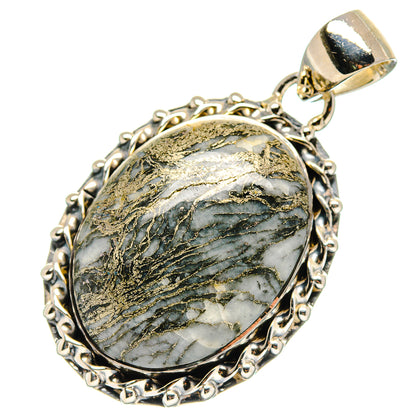 Pyrite Agate Pendants handcrafted by Ana Silver Co - PD17290