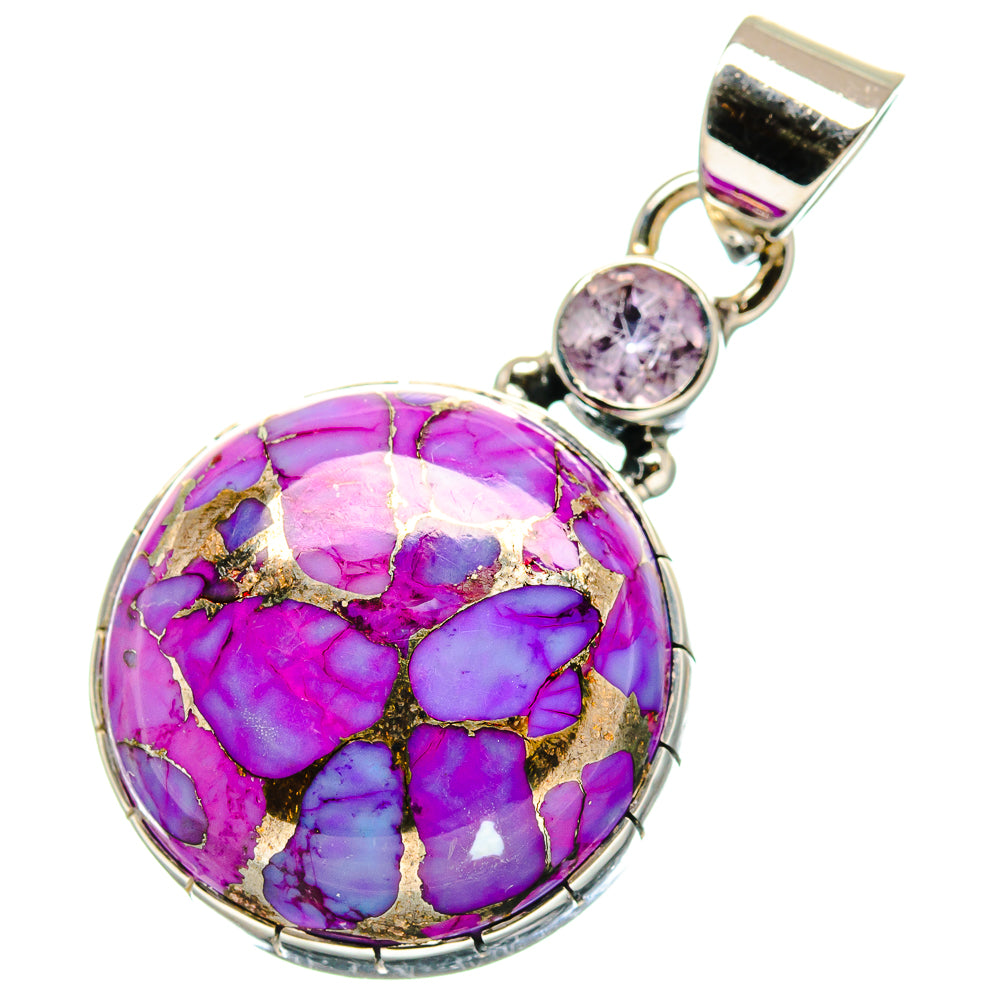 Purple Copper Composite Turquoise Pendants handcrafted by Ana Silver Co - PD17294