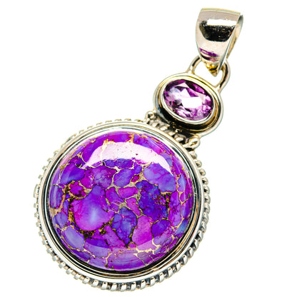 Purple Copper Composite Turquoise Pendants handcrafted by Ana Silver Co - PD17295