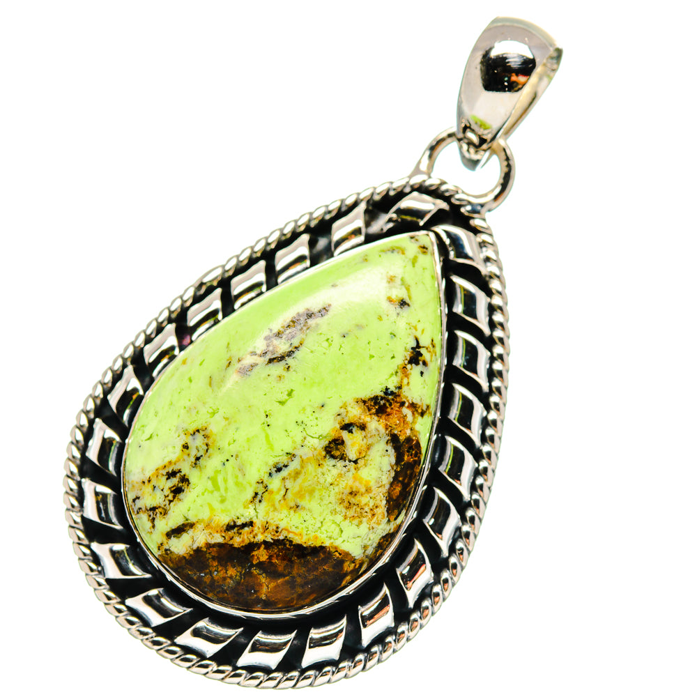 Lemon Chrysoprase Pendants handcrafted by Ana Silver Co - PD17309