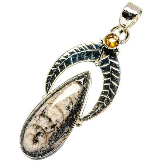 Orthoceras Fossil Pendants handcrafted by Ana Silver Co - PD17321