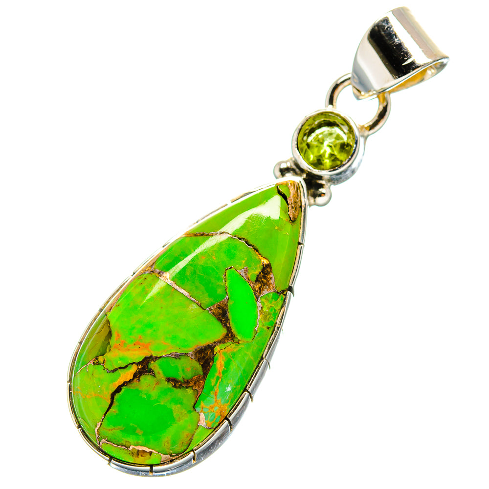 Green Copper Composite Turquoise Pendants handcrafted by Ana Silver Co - PD17322