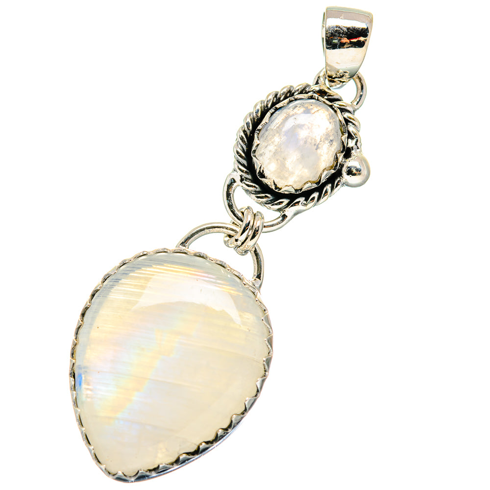 Rainbow Moonstone Pendants handcrafted by Ana Silver Co - PD17334