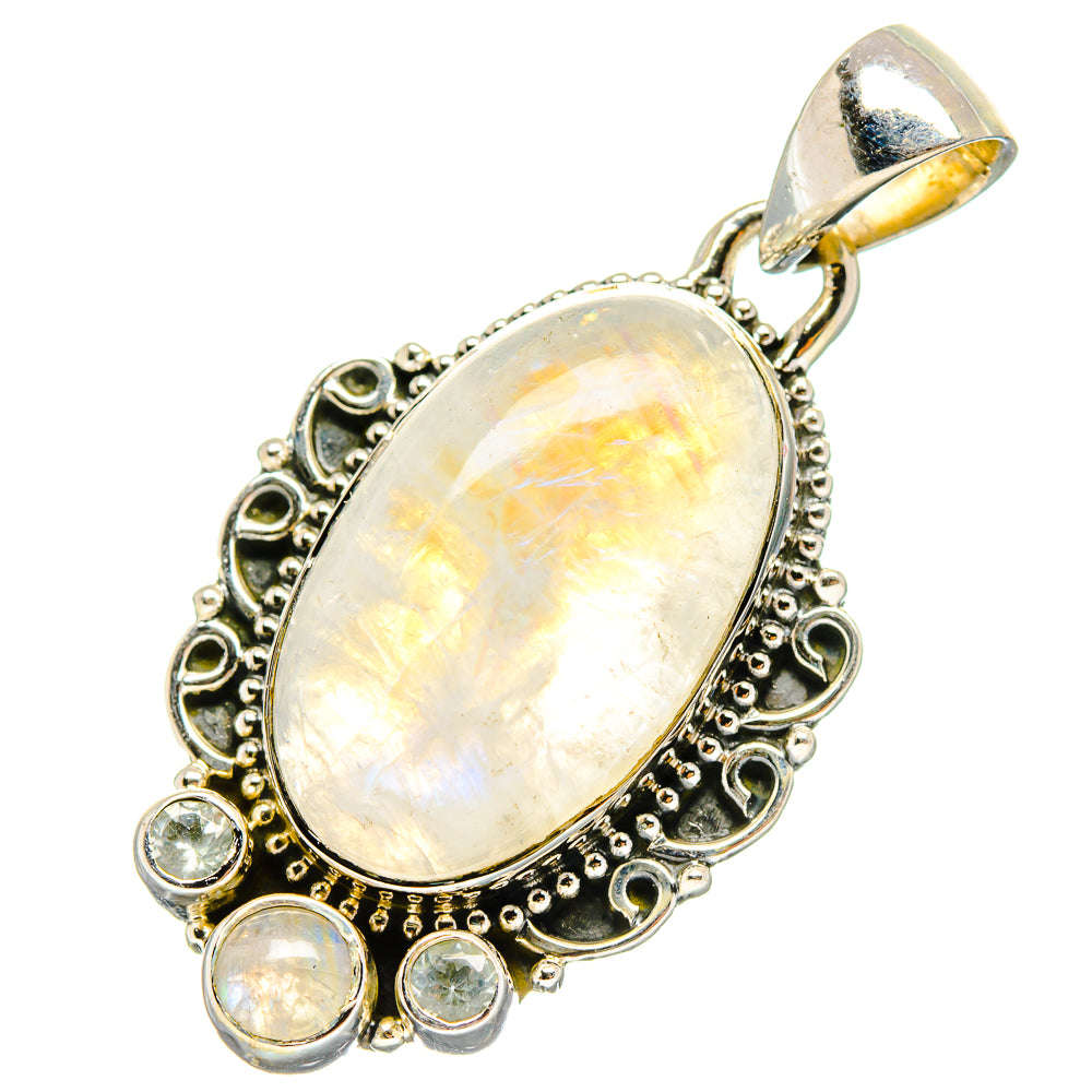 Rainbow Moonstone Pendants handcrafted by Ana Silver Co - PD17340