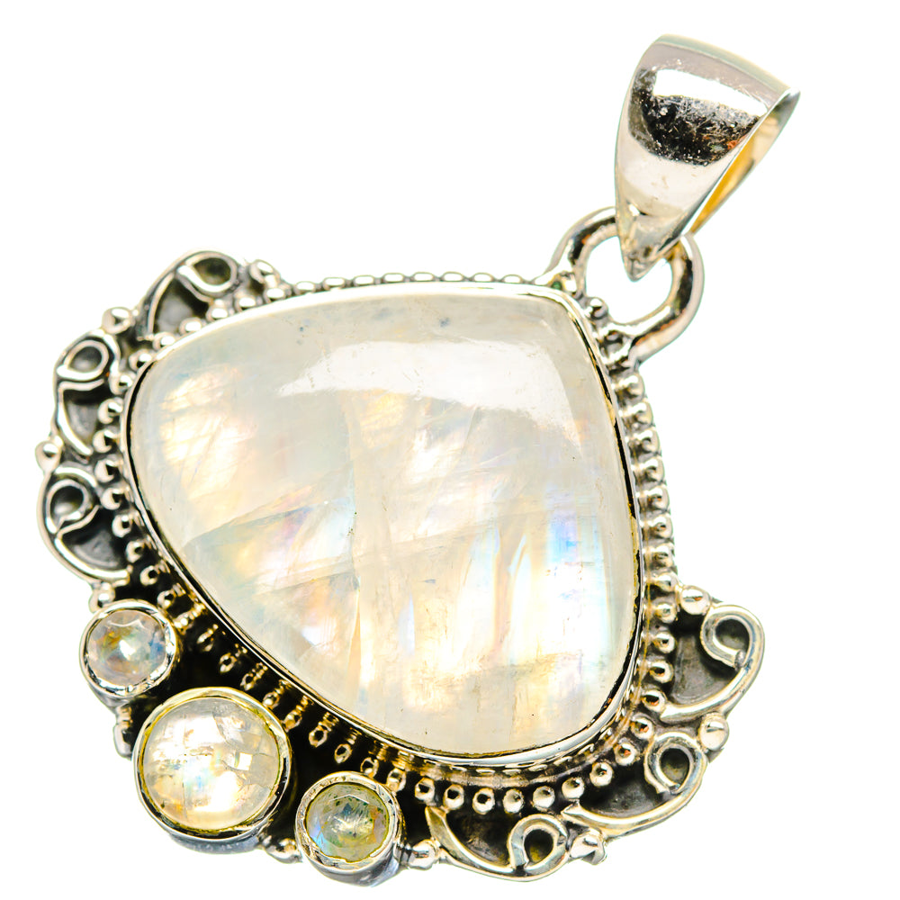 Rainbow Moonstone Pendants handcrafted by Ana Silver Co - PD17344