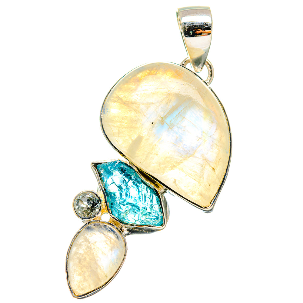 Rainbow Moonstone Pendants handcrafted by Ana Silver Co - PD17346