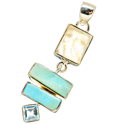 Rainbow Moonstone Pendants handcrafted by Ana Silver Co - PD17347