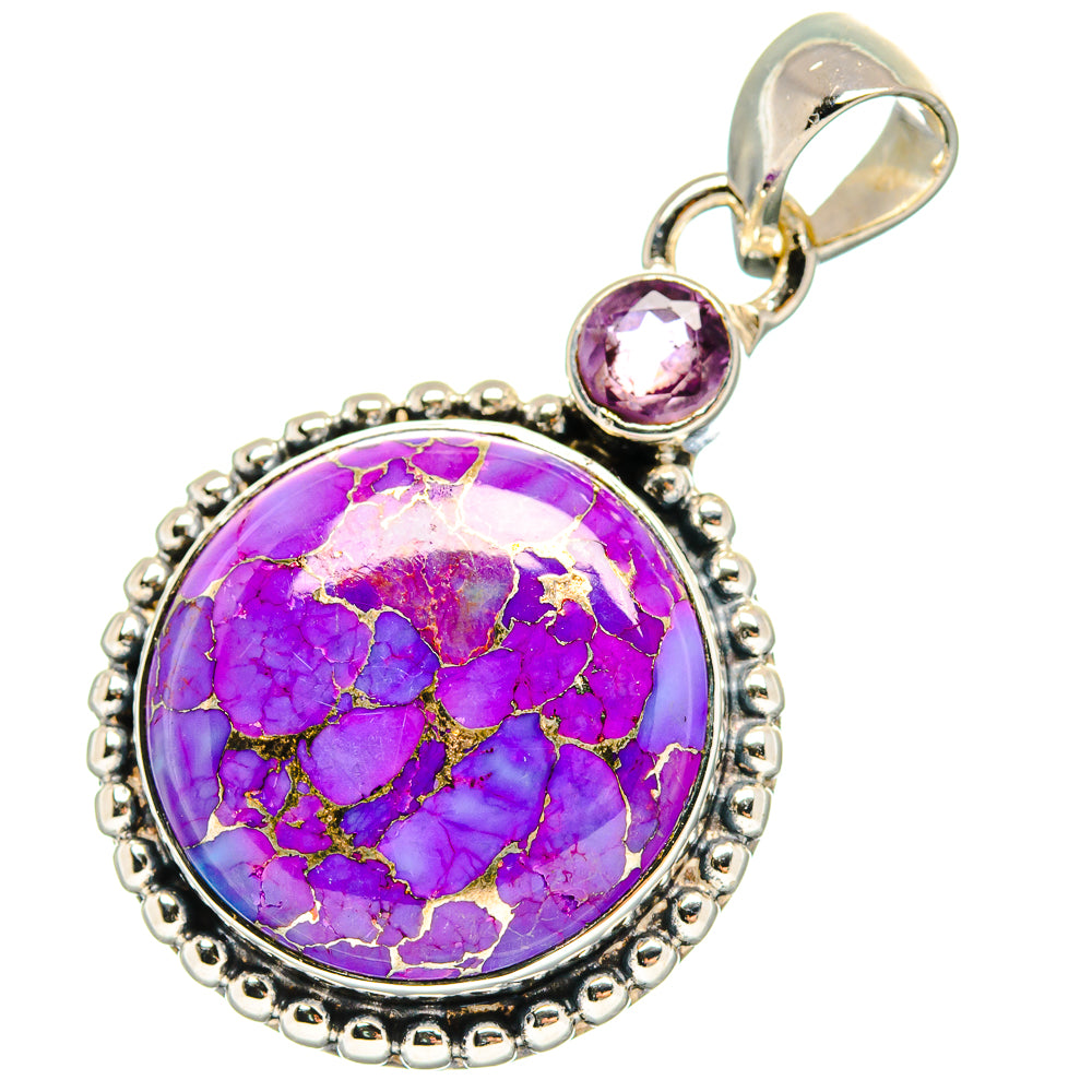 Purple Copper Composite Turquoise Pendants handcrafted by Ana Silver Co - PD17348