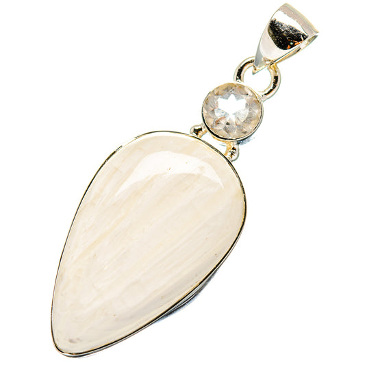 White Scolecite Pendants handcrafted by Ana Silver Co - PD17349