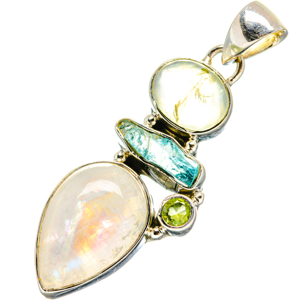 Rainbow Moonstone Pendants handcrafted by Ana Silver Co - PD17350