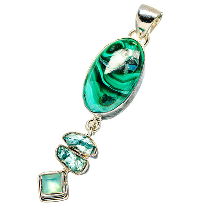 Malachite In Chrysocolla Pendants handcrafted by Ana Silver Co - PD17357