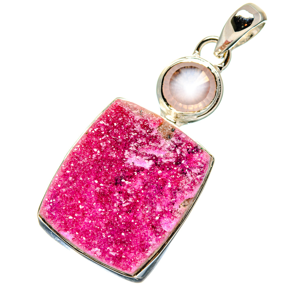 Cobalto Calcite Druzy Pendants handcrafted by Ana Silver Co - PD17415